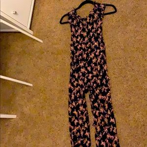 Off the shoulder blue flower romper